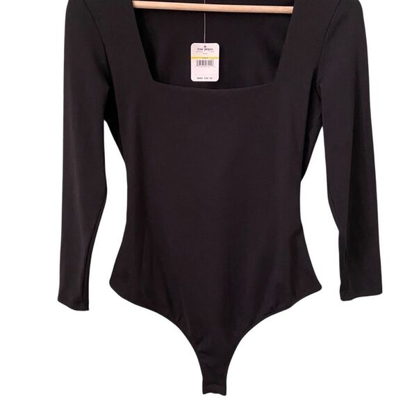 NWT Free People Truth or Square Bodysuit in Black Size Medium - Picture 5 of 10